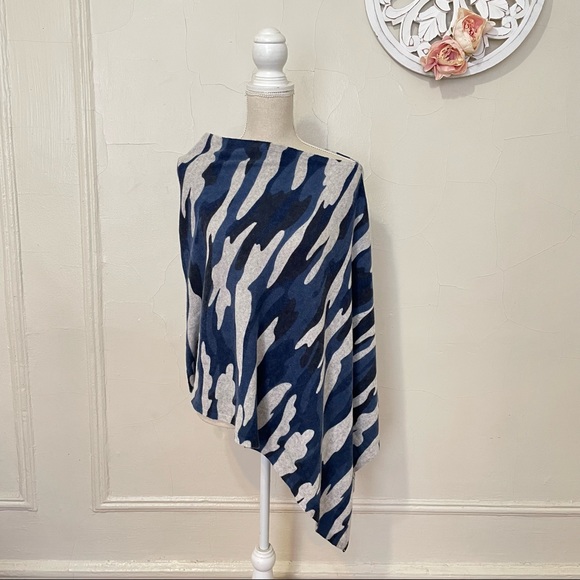 27 miles camo poncho 100% cashmere - Picture 2 of 7